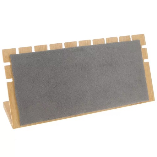 Regalo - Joyero para collar 11x25 cm Bambú - Gamuza Gris x1