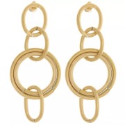 Regalo - Pendientes colgantes 60x25 mm Acero inoxidable 304L Oro x2