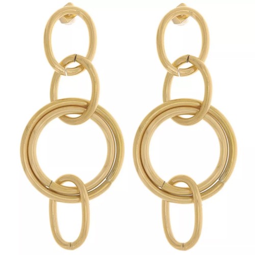 Regalo - Pendientes colgantes 60x25 mm Acero inoxidable 304L Oro x2