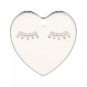 Regalo - charm corazón 14 mm - motivo pestaña - Plata de ley 925 x1