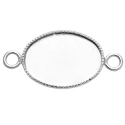 Juego de espaciadores para cabujón oval con base plana 14x10 mm - Plata x1