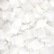 Miyuki Tila Beads 5x5x1.9 mm TL-0402 - Blanco Paquete de 100g