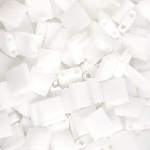 Miyuki Tila Beads 5x5x1.9 mm TL-0402 - Blanco Paquete de 100g