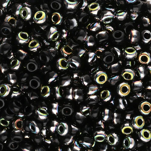Cuentas Rocalla Miyuki 8/0 55038 - Negro Vitral x8 g