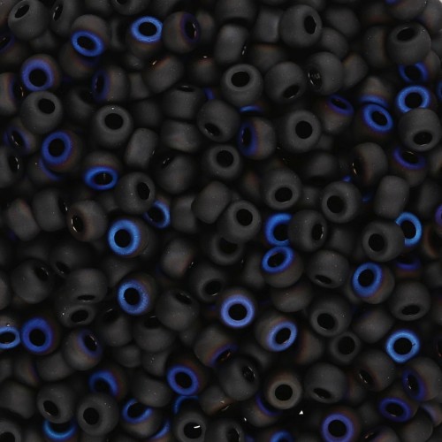 Cuentas Rocalla Miyuki 8/0 55042 - Negro Azuro Mate x8 g