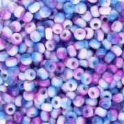 Cuentas Rocalla Miyuki 8/0 55056 - Blanco opaco y azul funky, 8 g