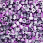 Cuentas Rocalla Miyuki 8/0 55060 - Blanco opaco y morado funky, 8 g|raw }}