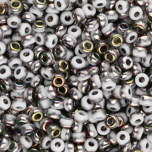Cuentas Rocalla Miyuki 8/0 55077 - Blanco opaco vitral x8 g