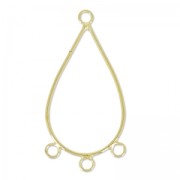 Entrepiezaes 3 anillas forma de gota 42 mm dorado con oro fino x2|raw }}