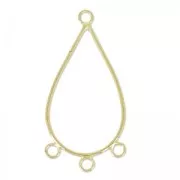 Entrepiezaes 3 anillas forma de gota 42 mm dorado con oro fino x2