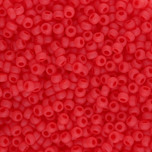 Cuentas Rocalla Miyuki 11/0 140F - Rojo claro transparente mate x8 g