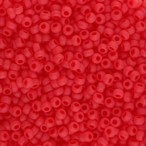 Cuentas Rocalla Miyuki 11/0 140F - Rojo claro transparente mate x8 g