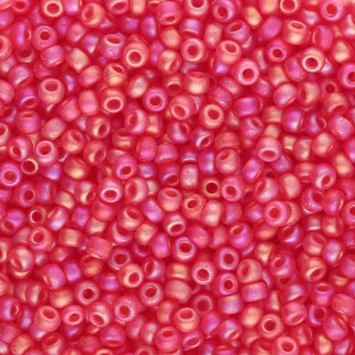 Cuentas Rocalla Miyuki 11/0 140FR - Rojo claro Transparent Red AB mate x8 g