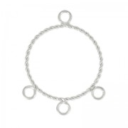 Entrepiezaes 3 anillas forma redonda 28 mm Chapado en plata fina x2|raw }}