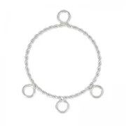 Entrepiezaes 3 anillas forma redonda 28 mm Chapado en plata fina x2