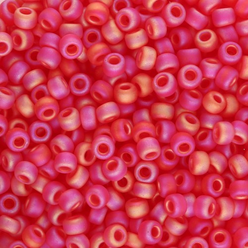 Cuentas Rocalla Miyuki 8/0 140FR - Rojo claro Transparent Red AB mate x8 g