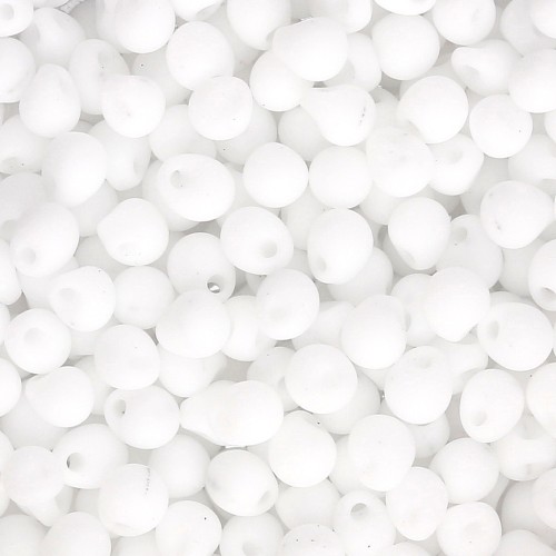 Mini gotas Miyuki de 3,4 mm DP402F - Blanco mate opaco x 8 g