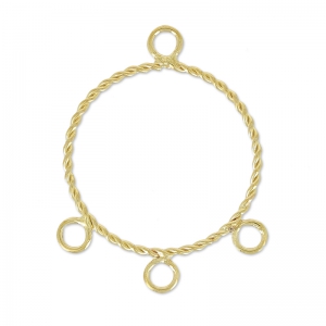 Entrepiezaes 3 anillas forma redonda 30 mm dorado x2