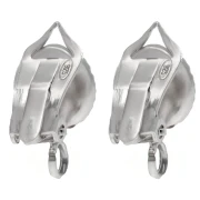 Pinzas para orejas para cabujón redondo de 8 mm con anilla abierta - Plata de ley 925 x2