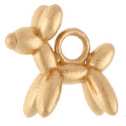 Dije de perro globo de 10 mm - Plata de ley 925 con baño de oro fino x1