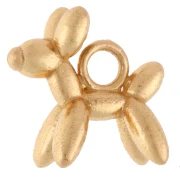 Dije de perro globo de 10 mm - Plata de ley 925 con baño de oro fino x1