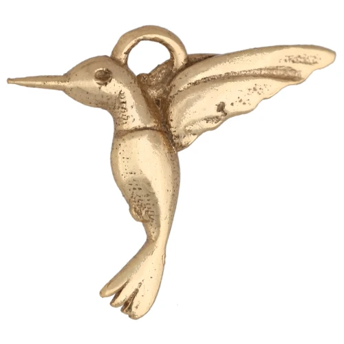Dije de colibrí de 12,5 x 13,8 mm - Plata 925 dorada en oro fino x1