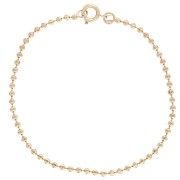 Pulsera de malla con bolas estriadas de 2 mm - Chapada en oro de 3 micras x 17 cm|raw }}