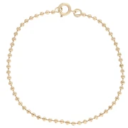 Pulsera de malla con bolas estriadas de 2 mm - Chapada en oro de 3 micras x 17 cm