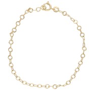 Pulsera de malla «Fantaisie» con círculos estriados de 3,15 mm - Chapada en oro de 3 micras x 17 cm|raw }}