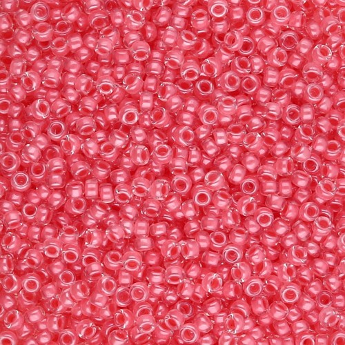 Rocalla Miyuki 15/0 204 - Coral Lined Crystal x8 g