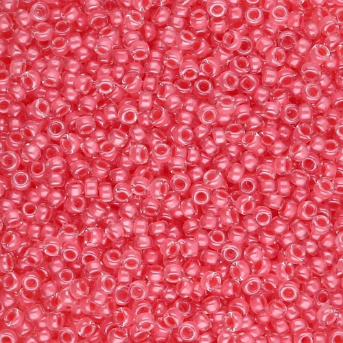 Rocalla Miyuki 15/0 204 - Coral Lined Crystal x8 g