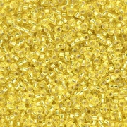 Cuentas Rocalla Miyuki 15/0 6 - Amarillo con ribete plateado x8 g