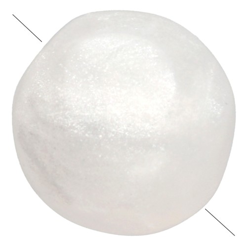 Cuentas redondas irregulares facetadas de 8 mm, de resina opaca - Blanco nacarado x8