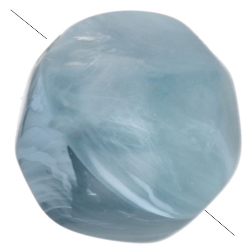 Cuentas redondas irregulares facetadas de 8 mm de resina translúcida - Azul ahumado veteado x8