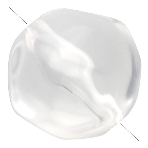 Cuentas redondas irregulares facetadas de 10 mm de resina transparente - Crystal x6