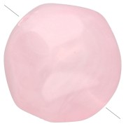 Cuentas redondas irregulares facetadas de 10 mm, de resina translúcida rosa claro veteada, x6