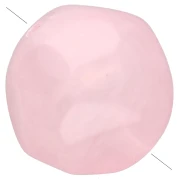 Cuentas redondas irregulares facetadas de 10 mm, de resina translúcida rosa claro veteada, x6