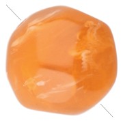 Cuentas redondas irregulares facetadas de 10 mm de resina translúcida - Albaricoque veteado x6