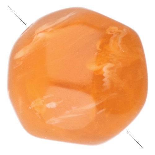 Cuentas redondas irregulares facetadas de 10 mm de resina translúcida - Albaricoque veteado x6