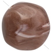 Cacao - Cuentas redondas irregulares facetadas de 12 mm de resina opaca - Cacao veteado x4 Cuentas redondas irregulares facetadas de 12 mm de resina opaca - Cacao veteado x4