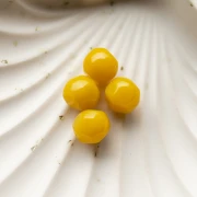 Cuentas redondas irregulares facetadas de 12 mm de resina opaca - Miel x4