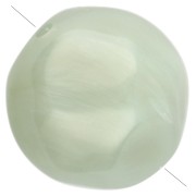 Cuentas redondas irregulares facetadas de 12 mm de resina translúcida - Verde salvia veteado x4