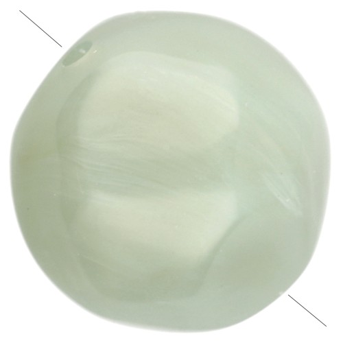Cuentas redondas irregulares facetadas de 12 mm de resina translúcida - Verde salvia veteado x4