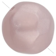 Cuentas redondas irregulares facetadas de 12 mm de resina transparente - Rosa antiguo nacarado x4