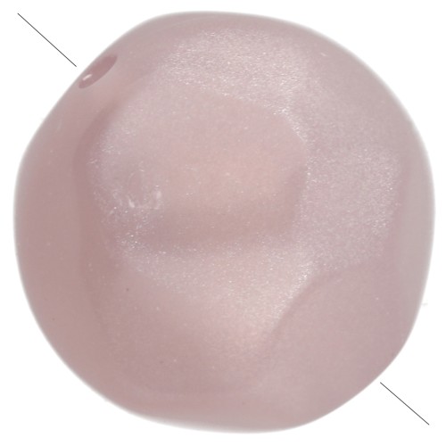 Cuentas redondas irregulares facetadas de 12 mm de resina transparente - Rosa antiguo nacarado x4