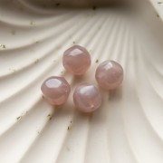 Cuentas redondas irregulares facetadas de 12 mm de resina transparente - Rosa antiguo nacarado x4