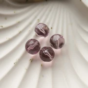 Cuentas redondas irregulares facetadas de 12 mm de resina transparente - Parma x4