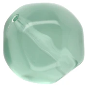 Cuentas facetadas redondas irregulares de 14 mm en resina transparente - Verde musgo x1
