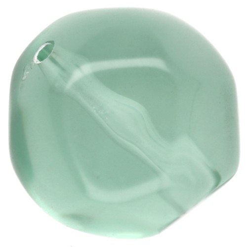 Cuentas facetadas redondas irregulares de 14 mm en resina transparente - Verde musgo x1