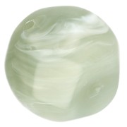 Cuenta redonda irregular facetada de 14 mm de resina translúcida - Verde salvia veteado